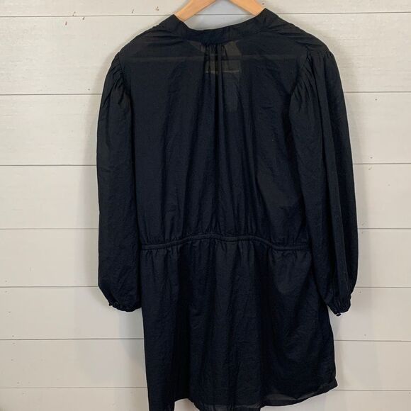 Banana Republic Black Button-Up cinched waist mini dress Womans size XL cotton - Picture 12 of 12